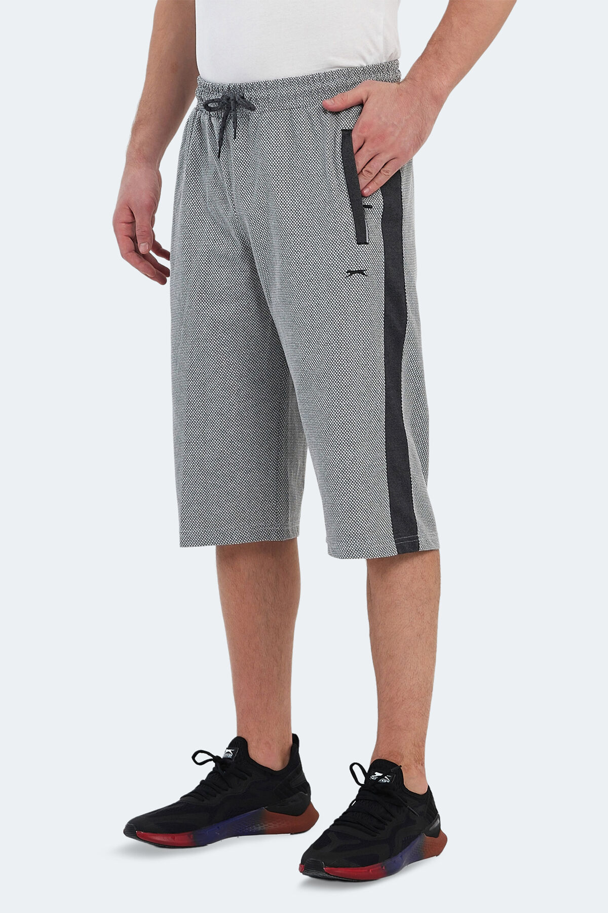 Slazenger NARAYAN IN Erkek Cepli Kapri Gri Şort
