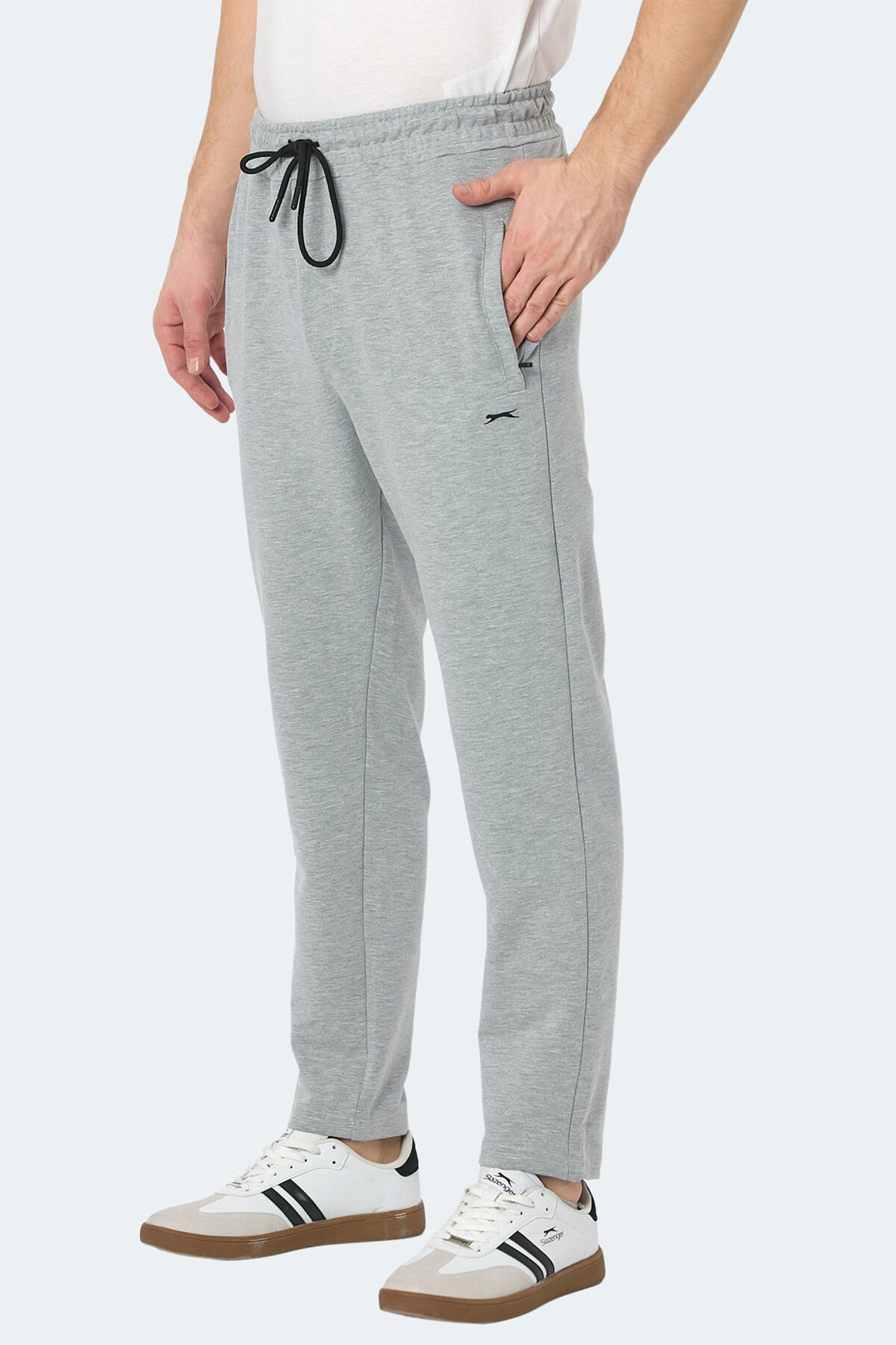 Slazenger NATASA Erkek Fermuar Cepli Gri Eşofman Altı