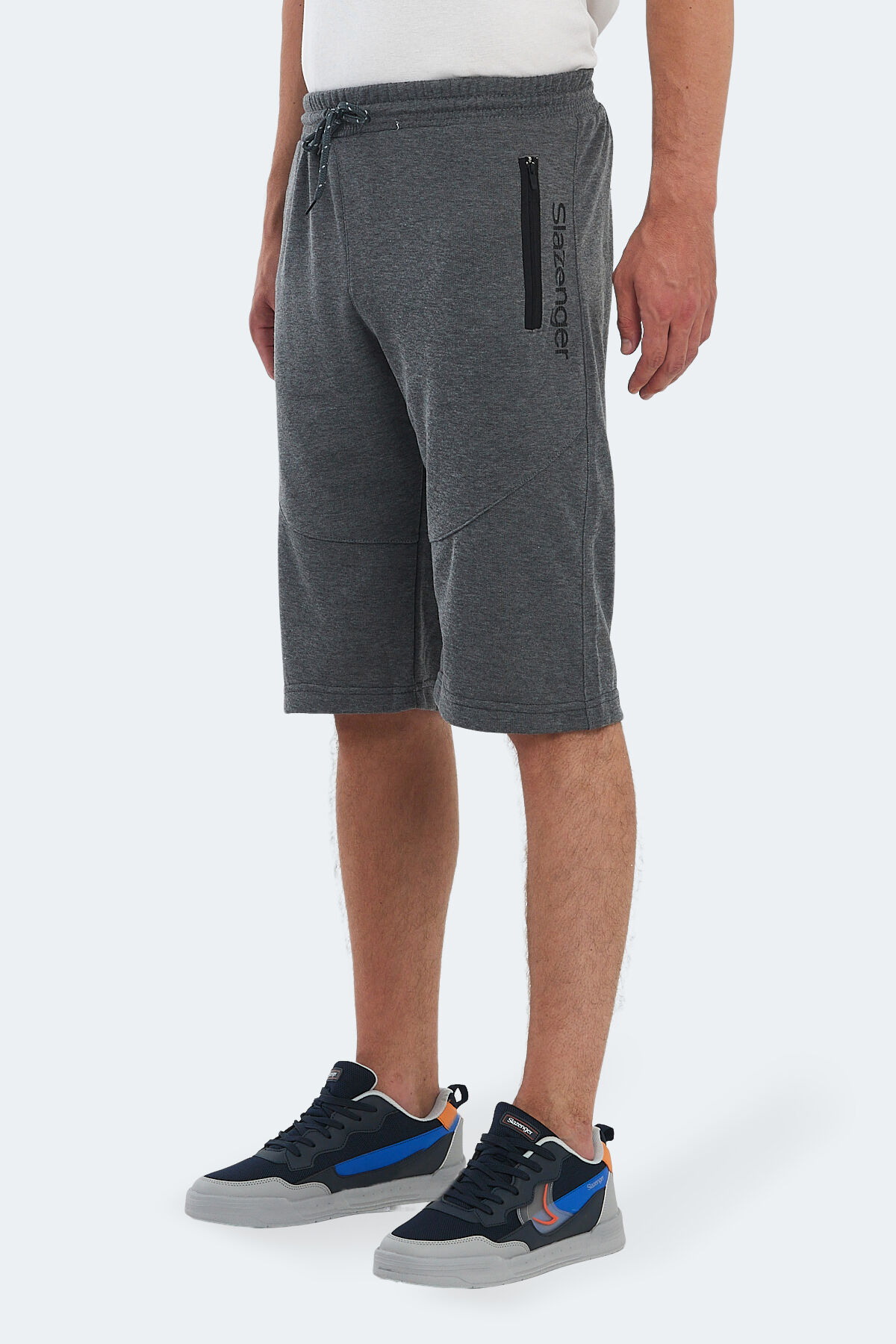 Slazenger NATIVA Erkek Cepli Kapri Koyu Gri Şort