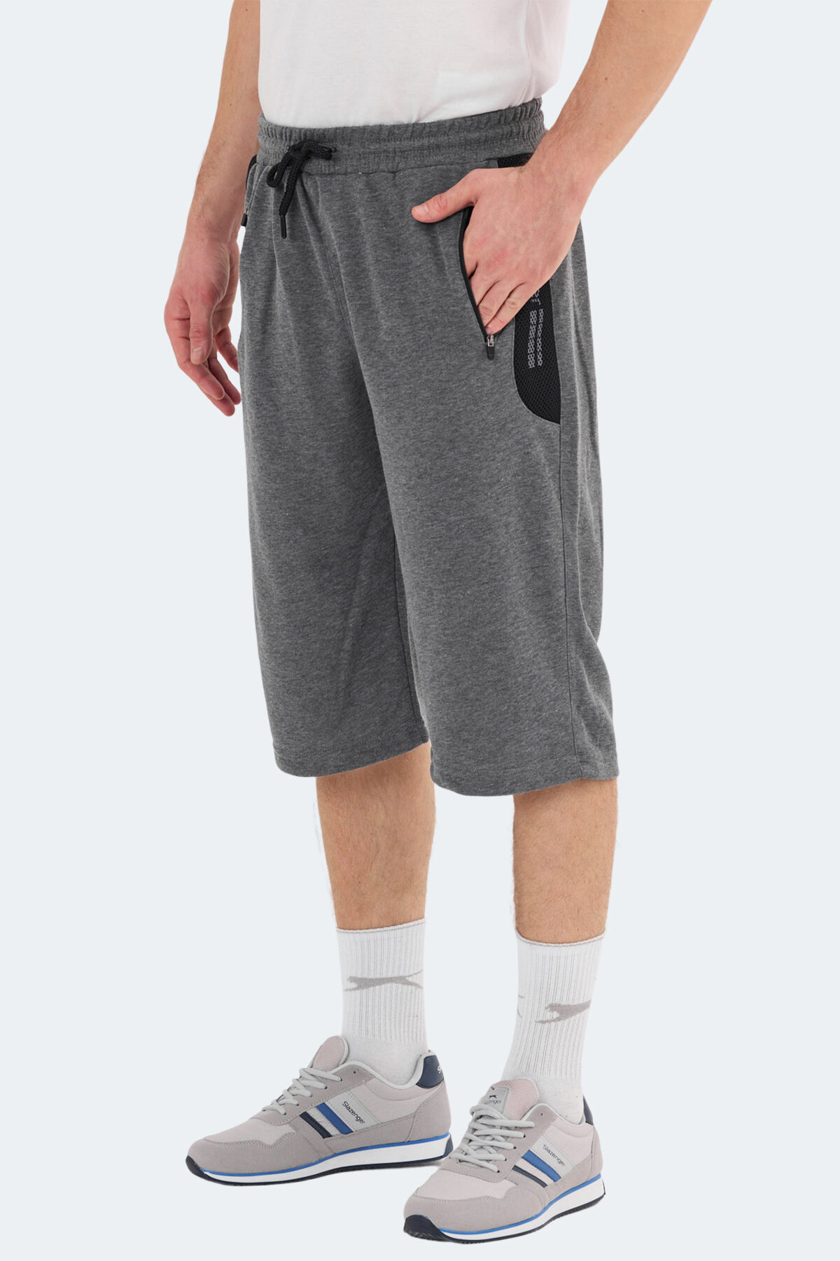 Slazenger NEACEL Erkek Cepli Kapri Koyu Gri Şort