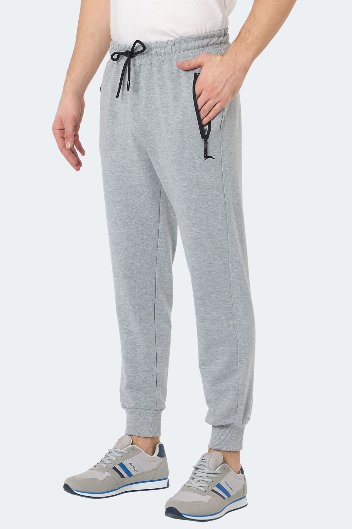 Slazenger NEAL KTN Erkek Fermuar Cepli Gri Eşofman Altı
