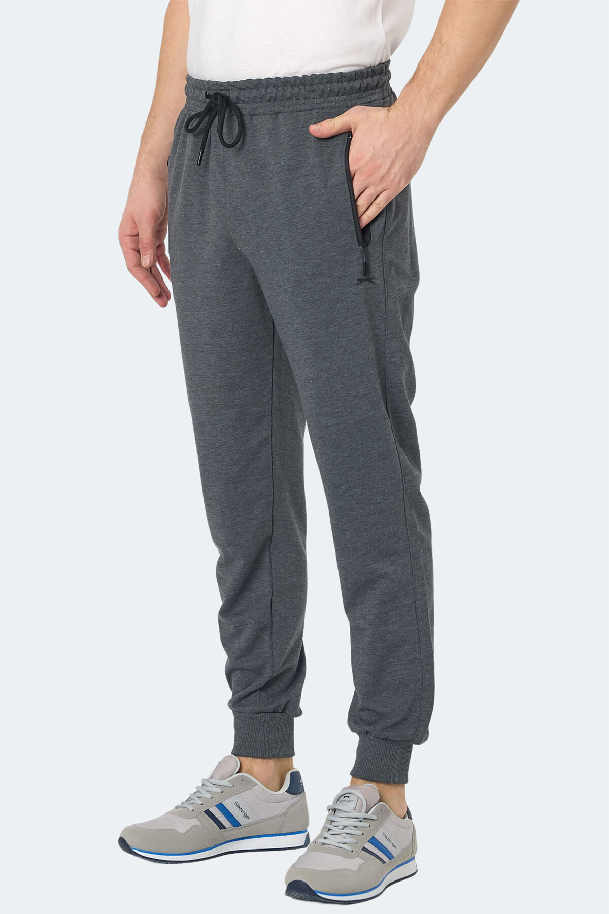 Slazenger NEAL KTN Erkek Fermuar Cepli Koyu Gri Eşofman Altı