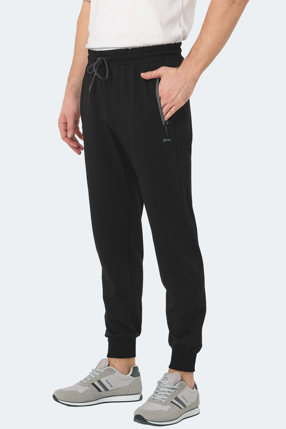 Slazenger NEAL KTN Erkek Fermuar Cepli Siyah Eşofman Altı