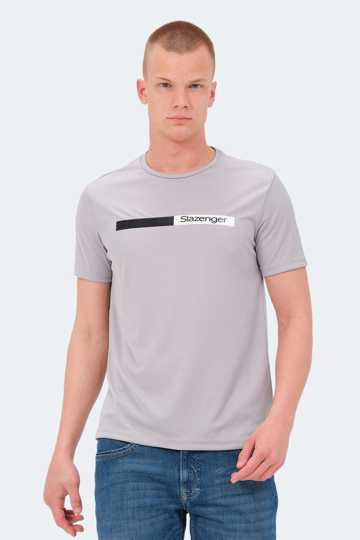 Slazenger NELS IN Erkek  Gri Tişört