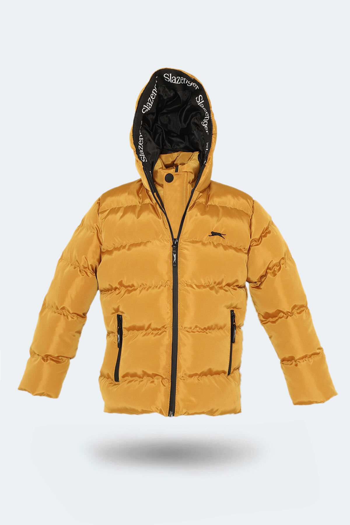 Slazenger NEONS Unisex Çocuk Kapüşonlu Şişme Sarı Mont & Kaban