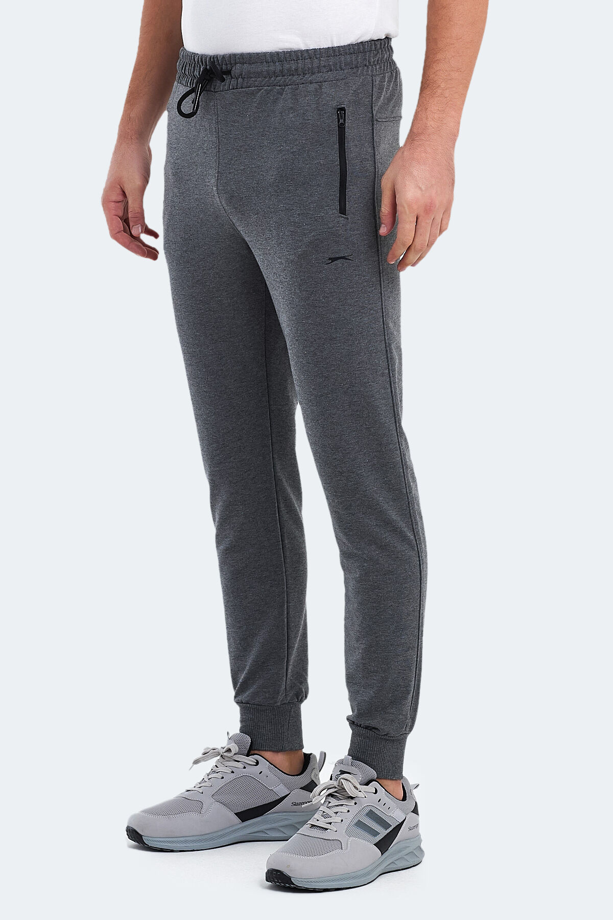 Slazenger OFER IN Erkek Fermuar Cepli Koyu Gri Eşofman Altı