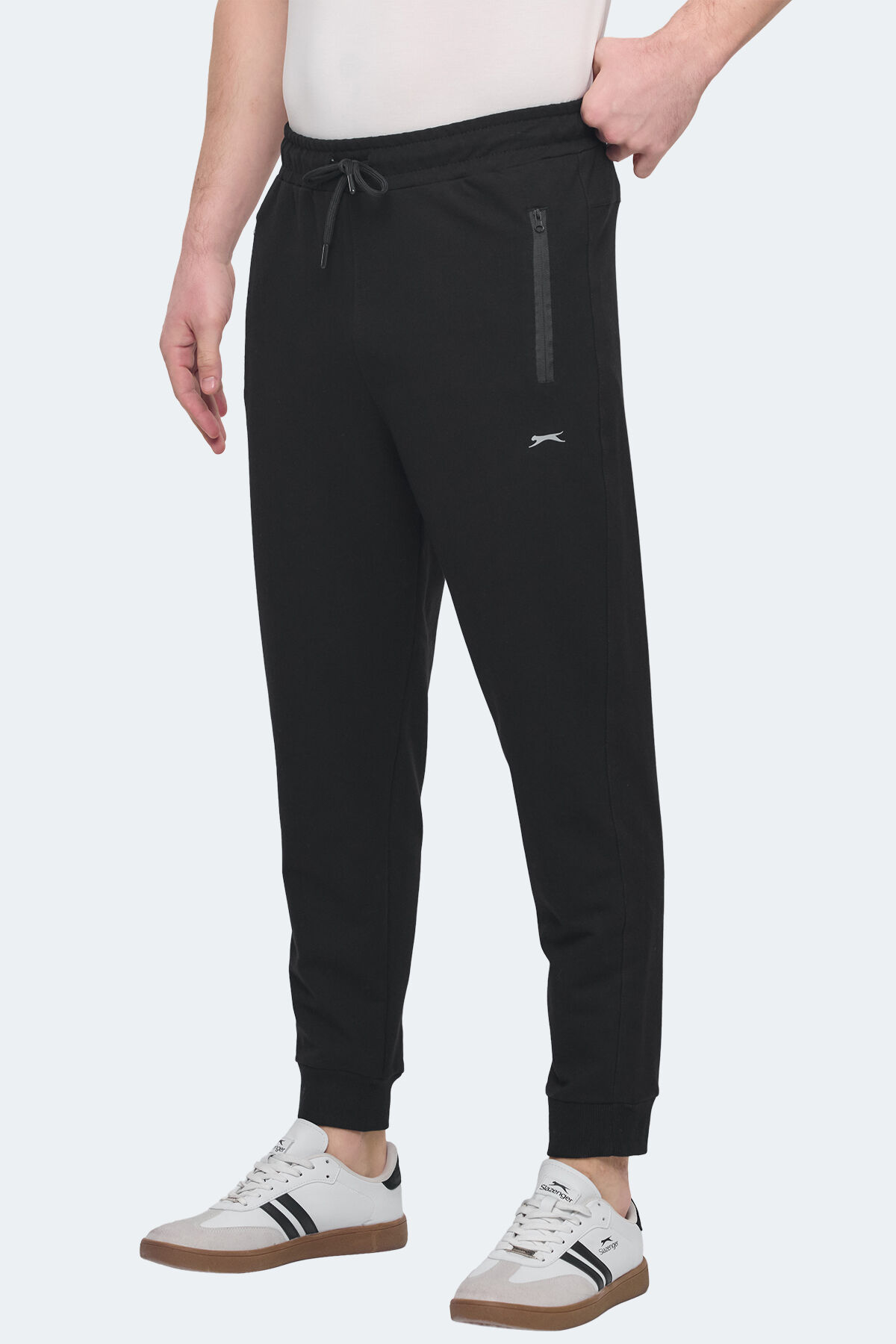 Slazenger OFER IN Erkek Fermuar Cepli Siyah Eşofman Altı