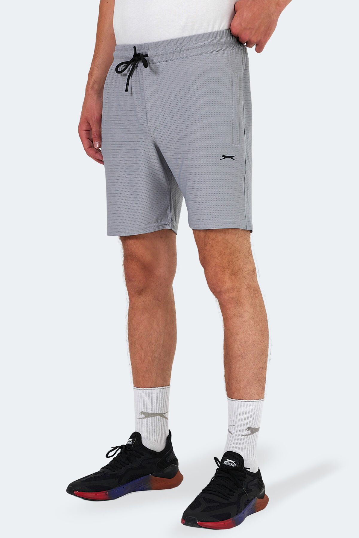 Slazenger OGNIA Erkek Cepli Fıtness Gri Şort