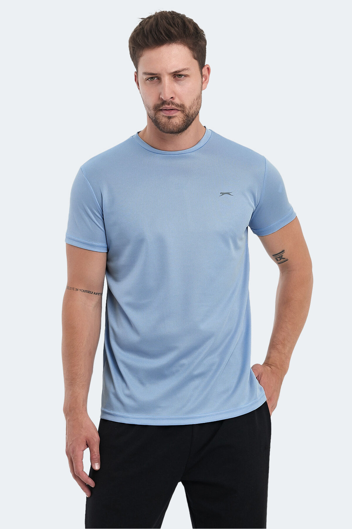 Slazenger OMAR KTN Erkek  Açık Mavi Tişört