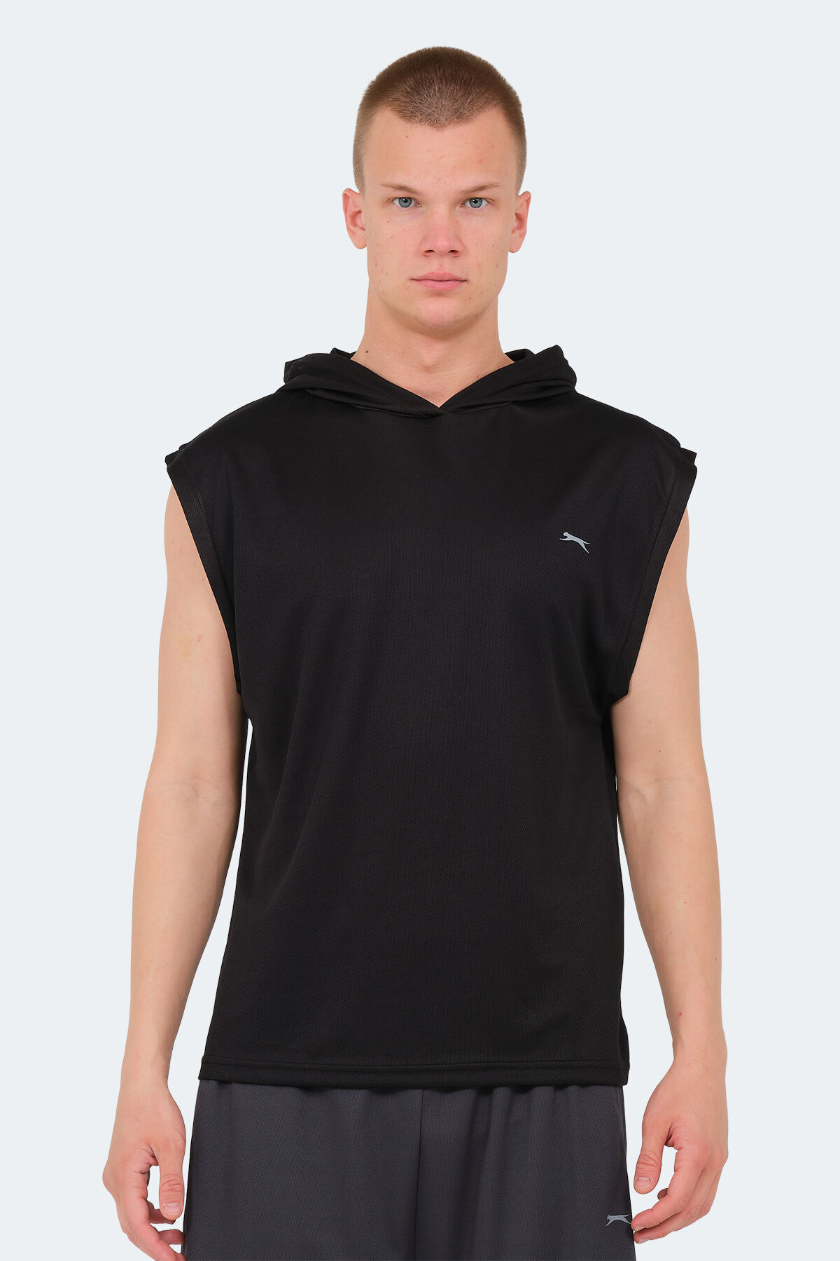 Slazenger ONDINA IN Erkek Kolsuz Siyah Tişört