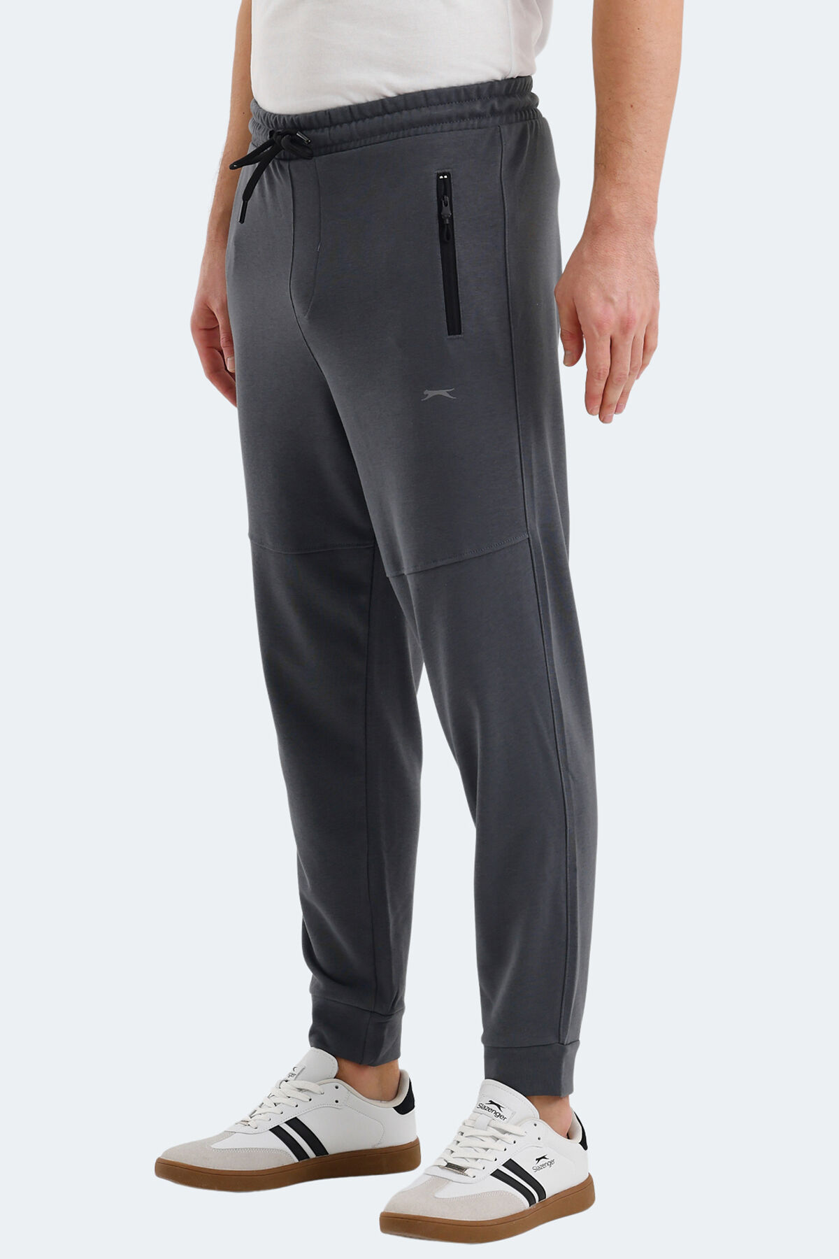 Slazenger ONON IN Erkek Fermuar Cepli Koyu Gri Eşofman Altı