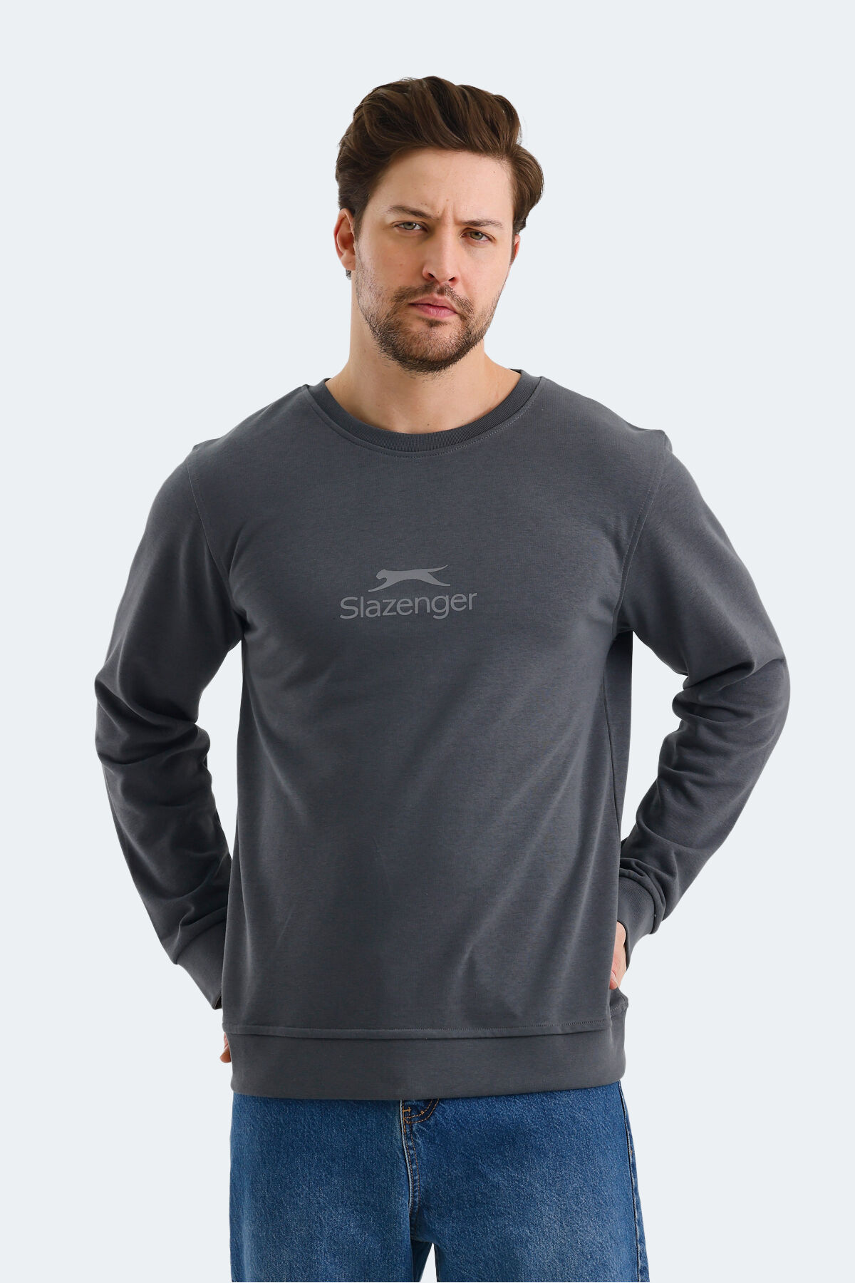 Slazenger ORTWIN Erkek  Koyu Gri Sweatshırt