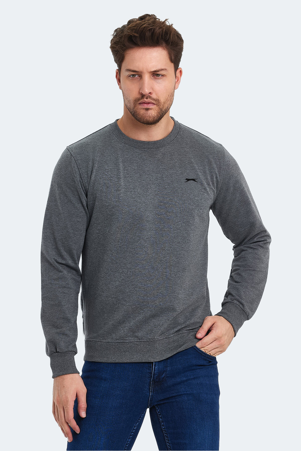 Slazenger ORVAR IN Erkek  Koyu Gri Sweatshırt