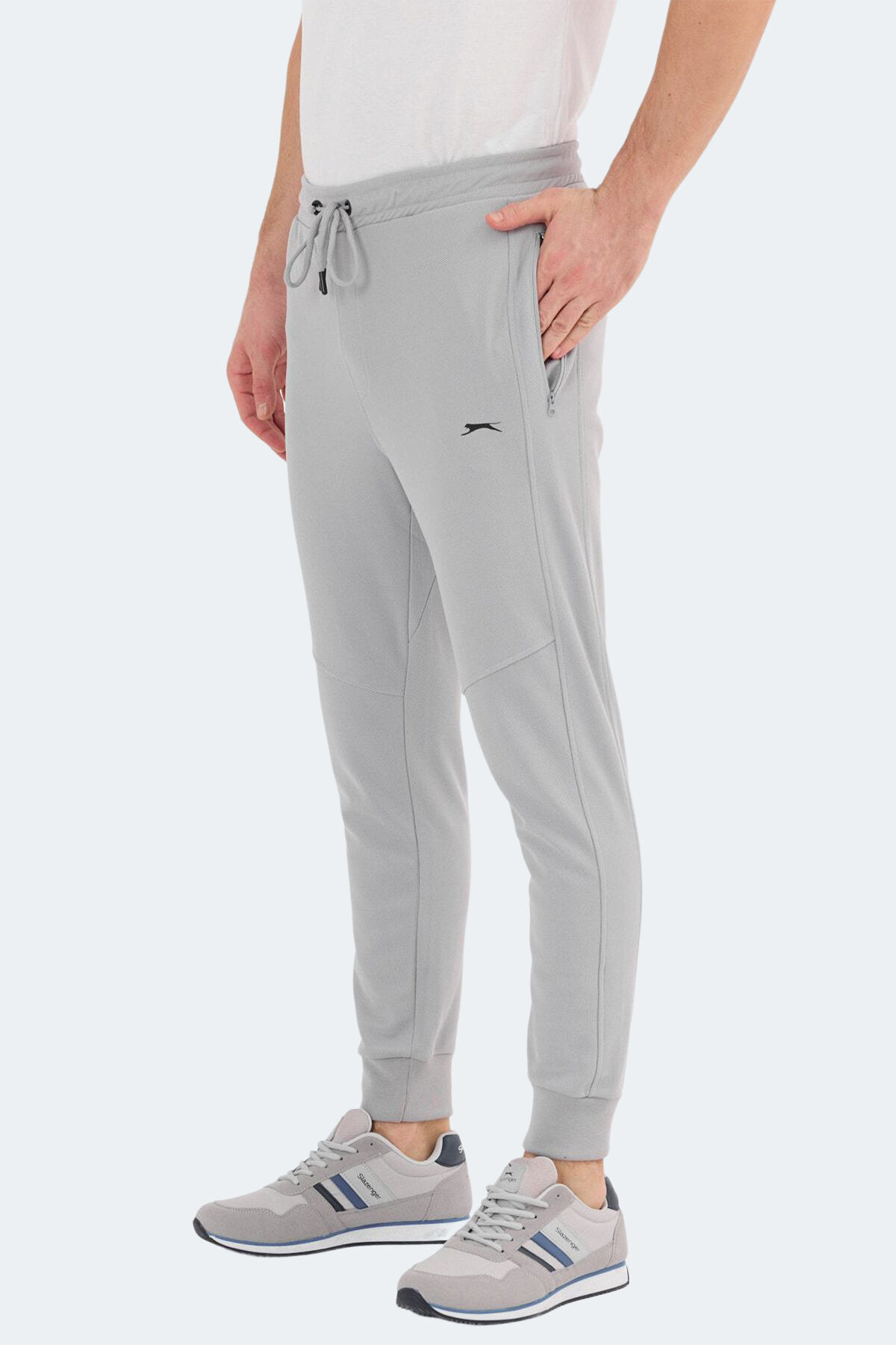 Slazenger PEARCE Erkek Fermuar Cepli Gri Eşofman Altı