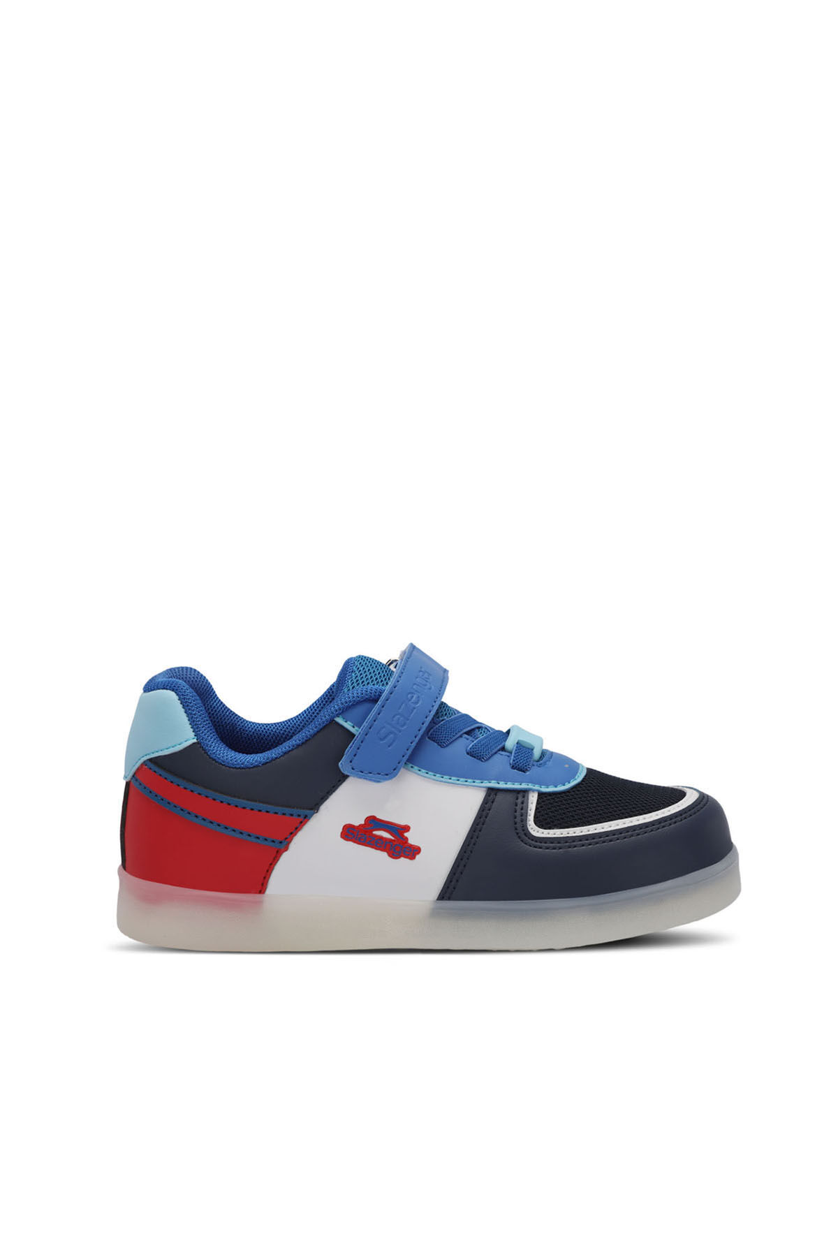 Slazenger PERLE Erkek Çocuk Cırt Cırtlı Işıklı Taban Lacivert / Beyaz Sneaker