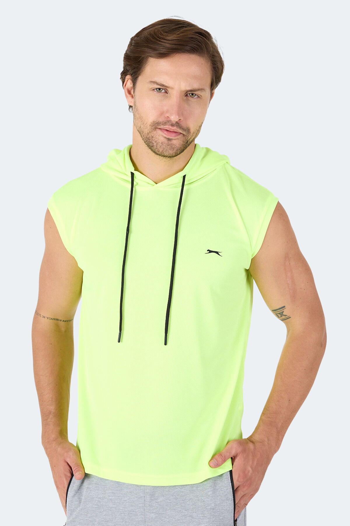 Slazenger RAG Erkek Kolsuz Neon Sarı Tişört