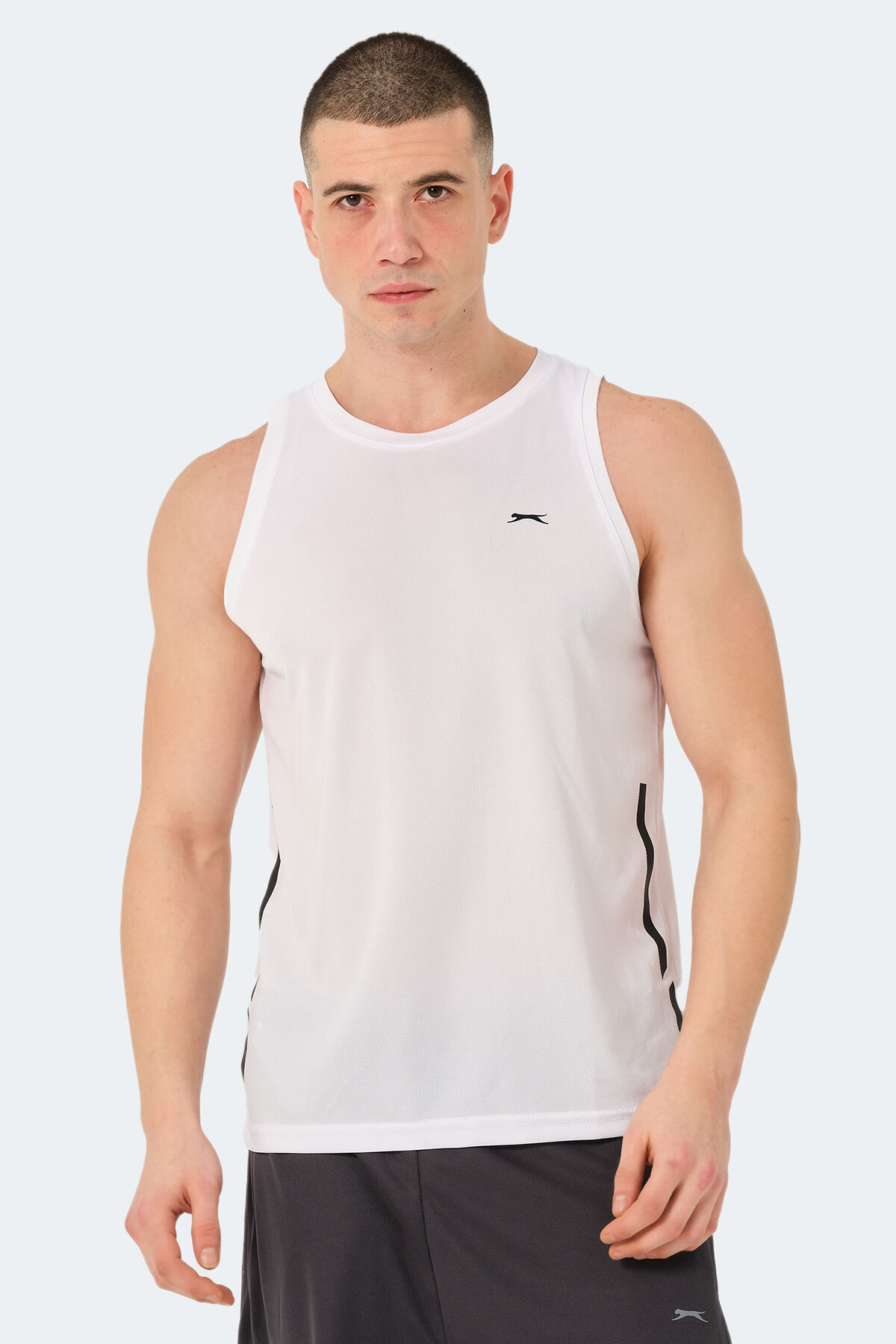 Slazenger RAIS Erkek Kolsuz Beyaz Tişört