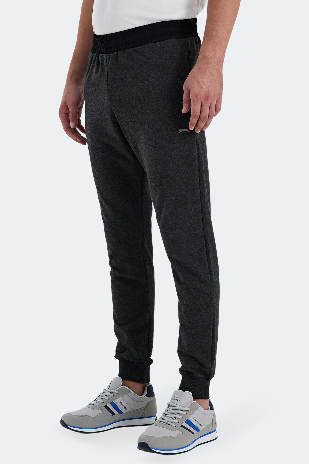 Slazenger RAJKO IN Erkek Fermuar Cepli Slim Fit Antrasit Eşofman Altı