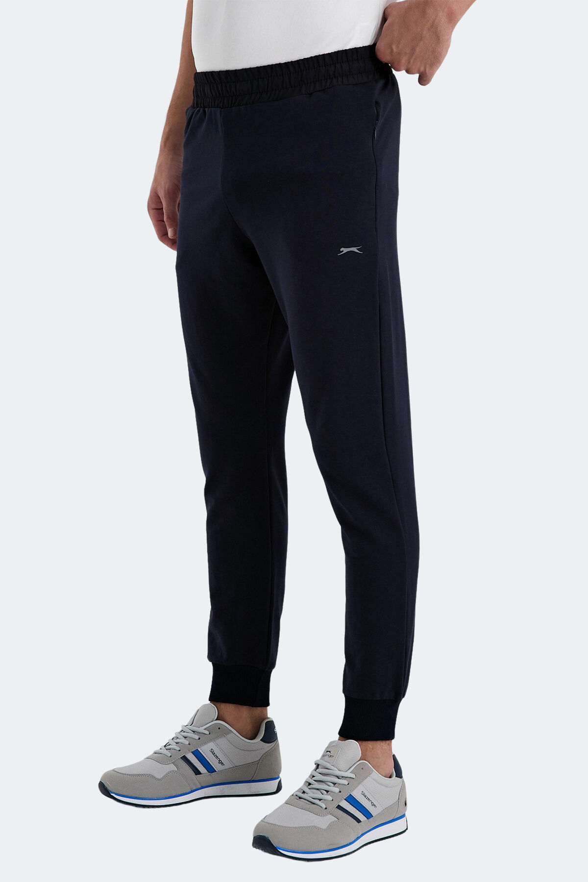 Slazenger RAJKO IN Erkek Fermuar Cepli Slim Fit Lacivert Eşofman Altı
