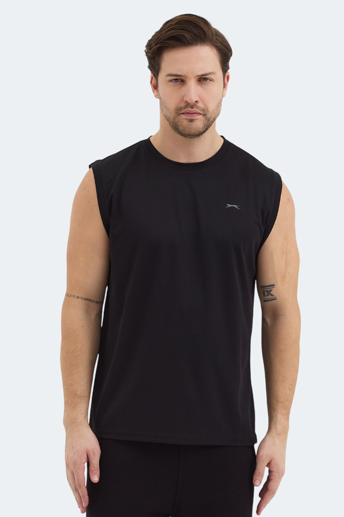 Slazenger RAJYA Erkek Kolsuz Siyah Tişört