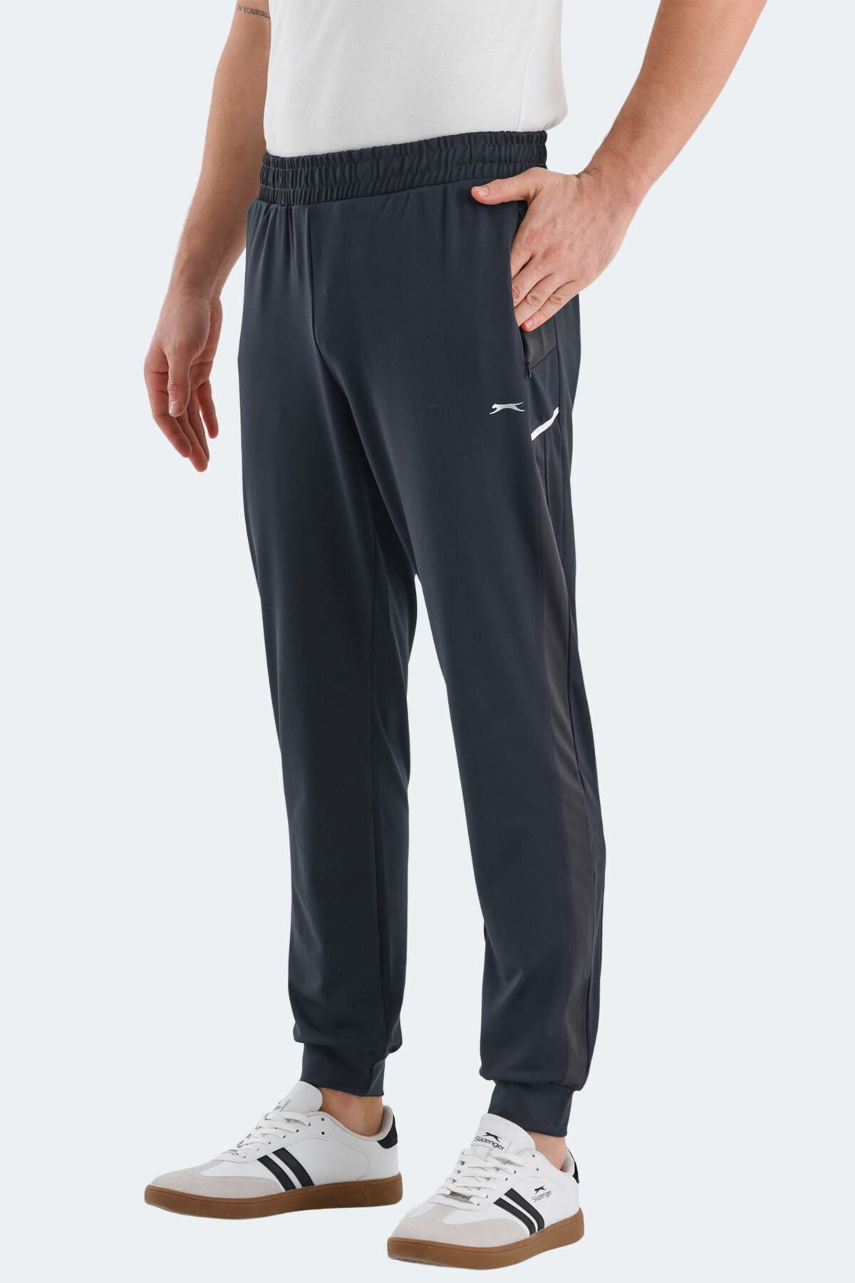 Slazenger RALUCA Erkek Fermuar Cepli Koyu Gri Eşofman Altı