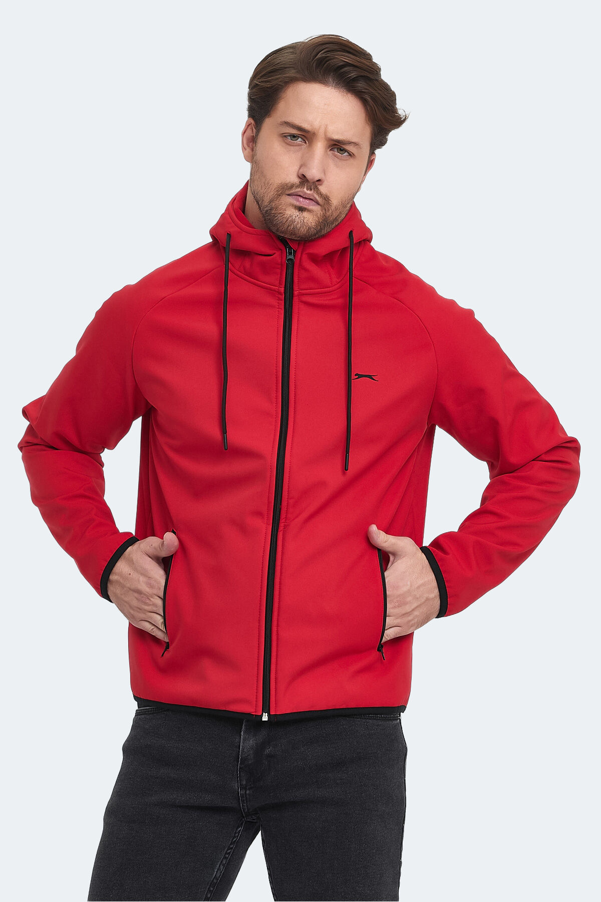 Slazenger RANGI Erkek Kapüşonlu Kırmızı Mont & Kaban