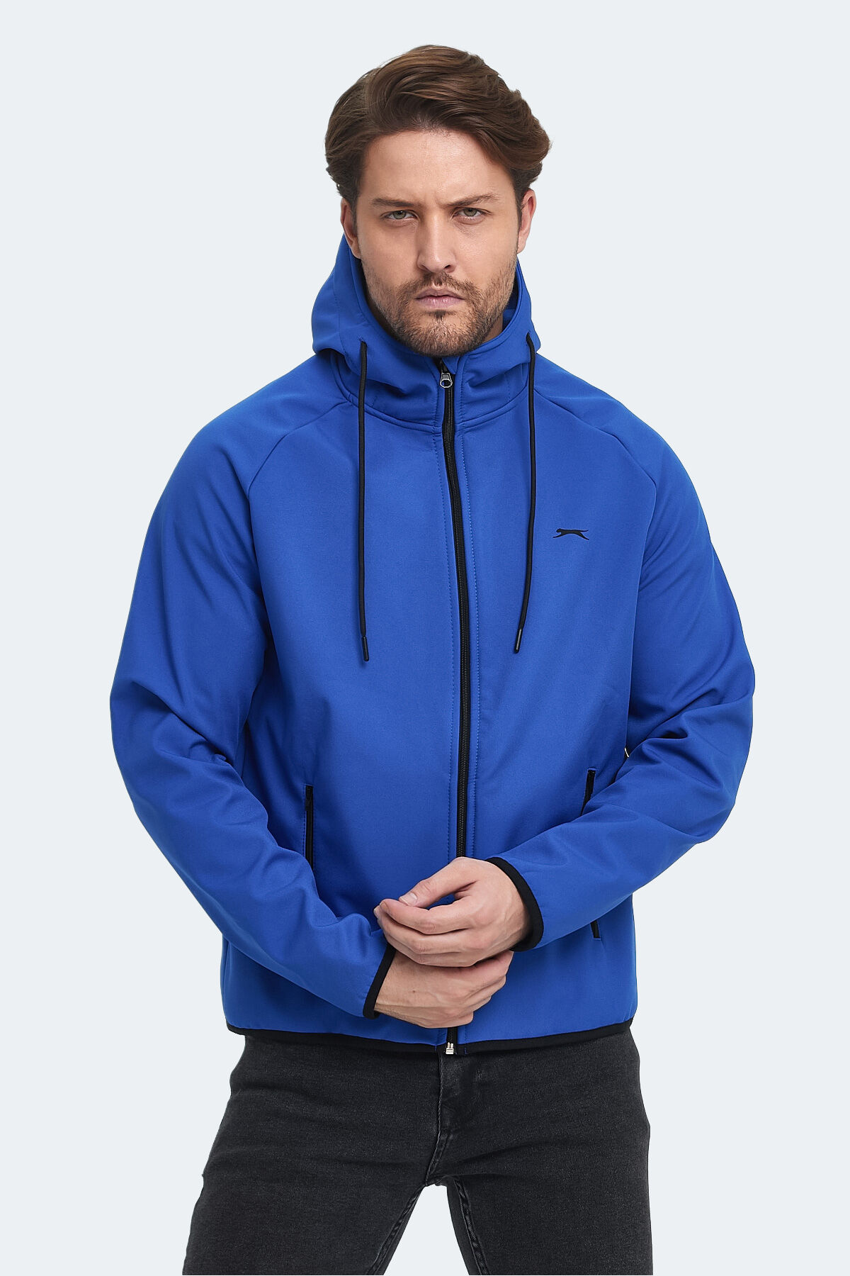 Slazenger RANGI Erkek Kapüşonlu Saks Mavi Mont & Kaban