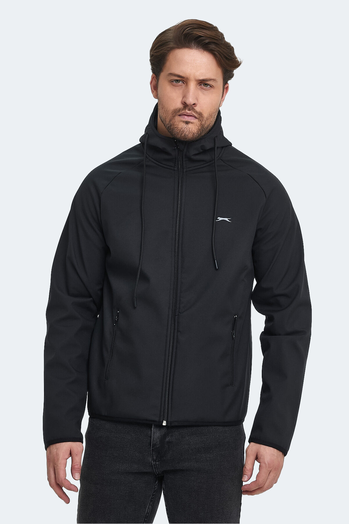 Slazenger RANGI Erkek Kapüşonlu Siyah Mont & Kaban