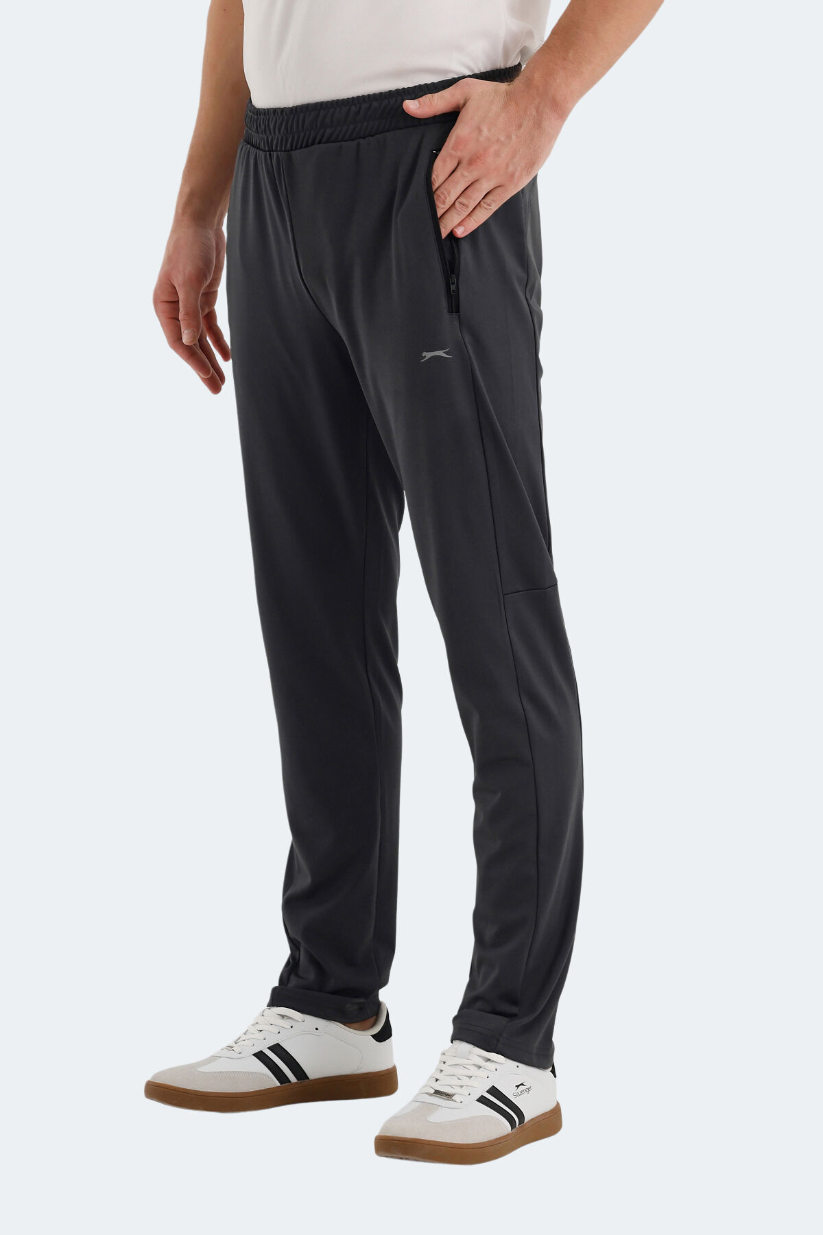 Slazenger RANJEET IN Erkek Fermuar Cepli Koyu Gri Eşofman Altı