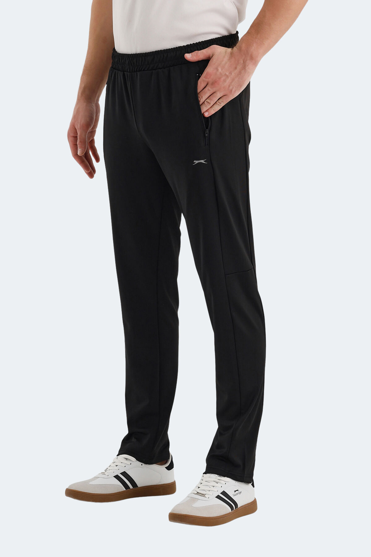 Slazenger RANJEET IN Erkek Fermuar Cepli Siyah Eşofman Altı