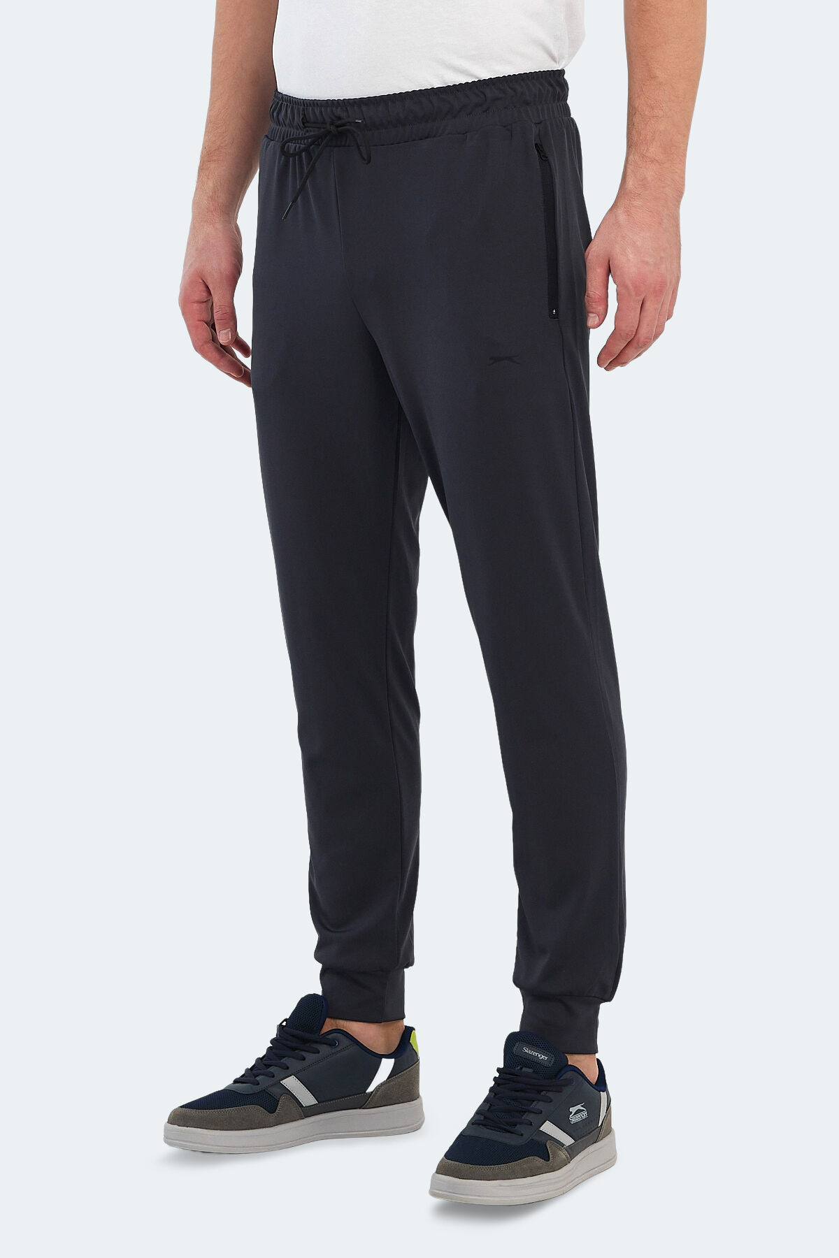 Slazenger REMEI IN Erkek Fermuar Cepli Koyu Gri Eşofman Altı