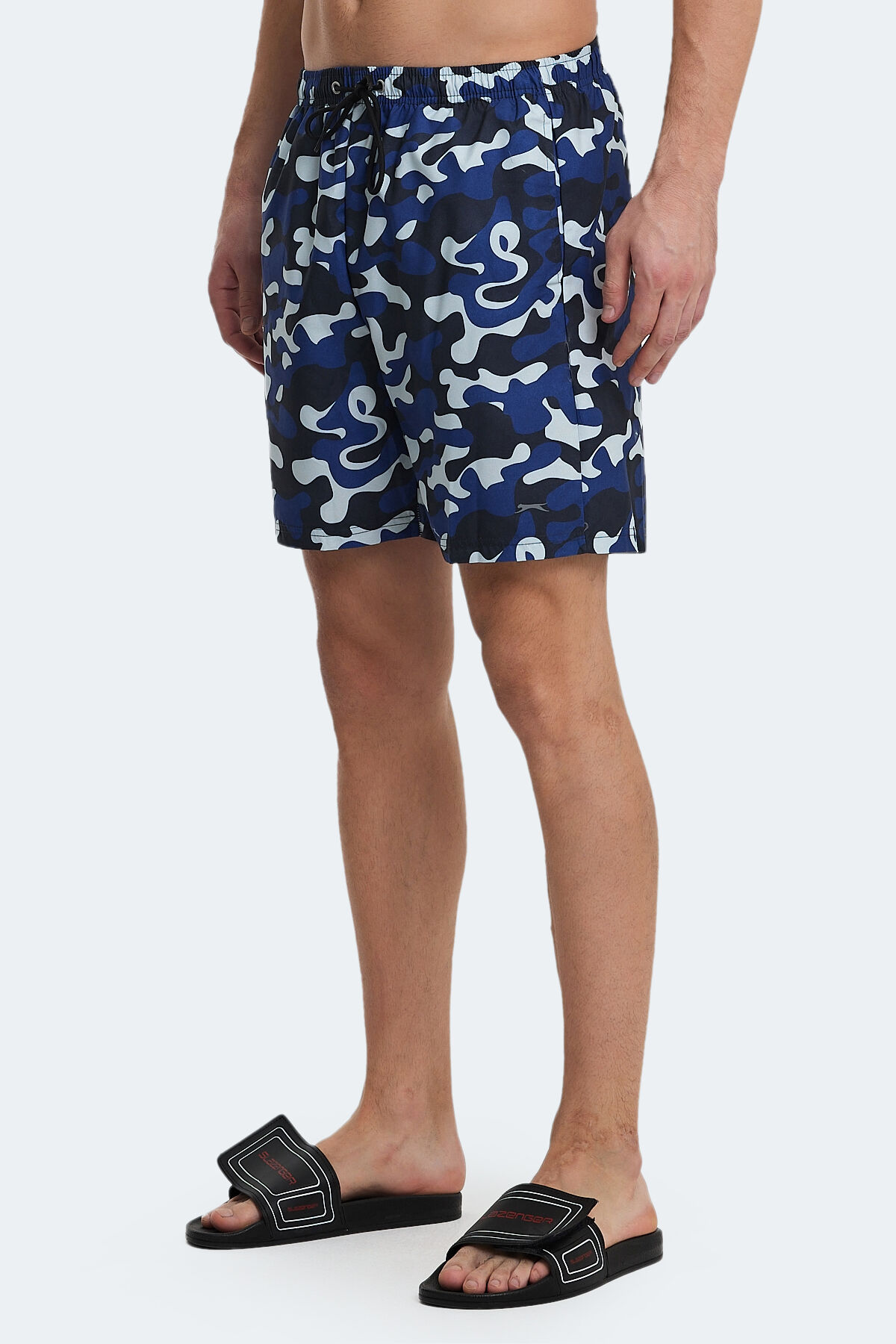 Slazenger REQUIRE IN Erkek Cepli Deniz Şortu Mavi Kamuflaj Mayo