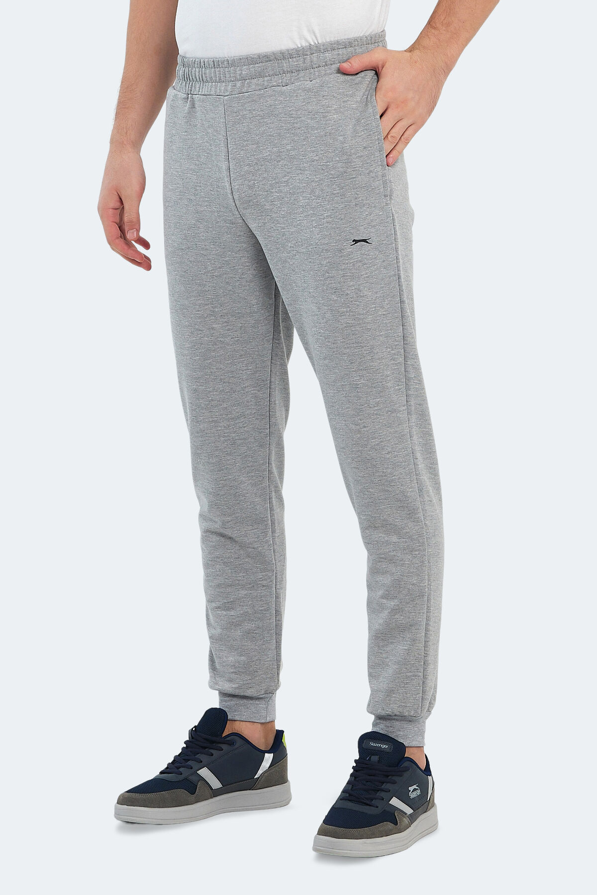 Slazenger REZE IN Erkek Cepli slim fit Gri Eşofman Altı
