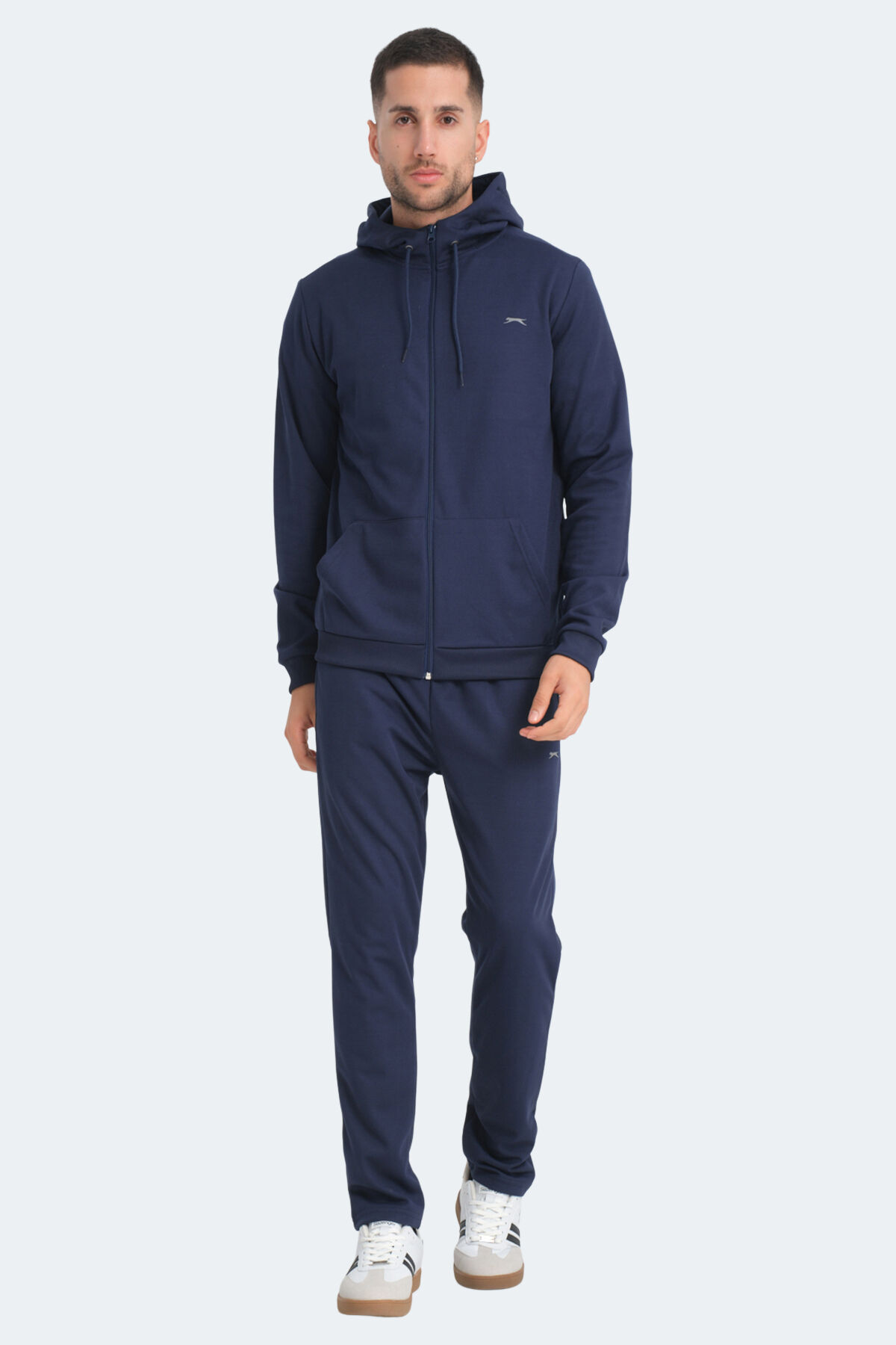 Slazenger RICH Erkek Fermuarlı Kapüşonlu Cepli Lacivert Eşofman Takımı