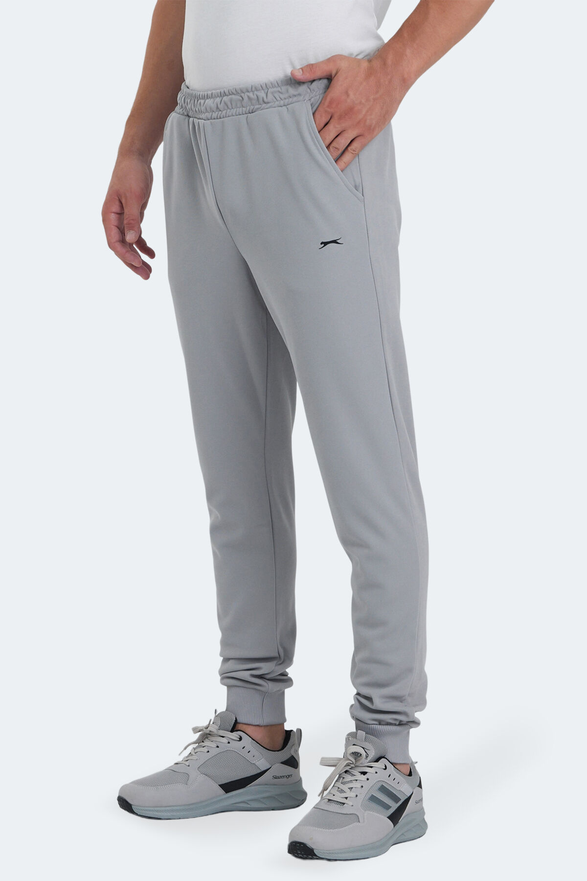Slazenger RICHA IN Erkek Cepli Slim Fit Gri Eşofman Altı