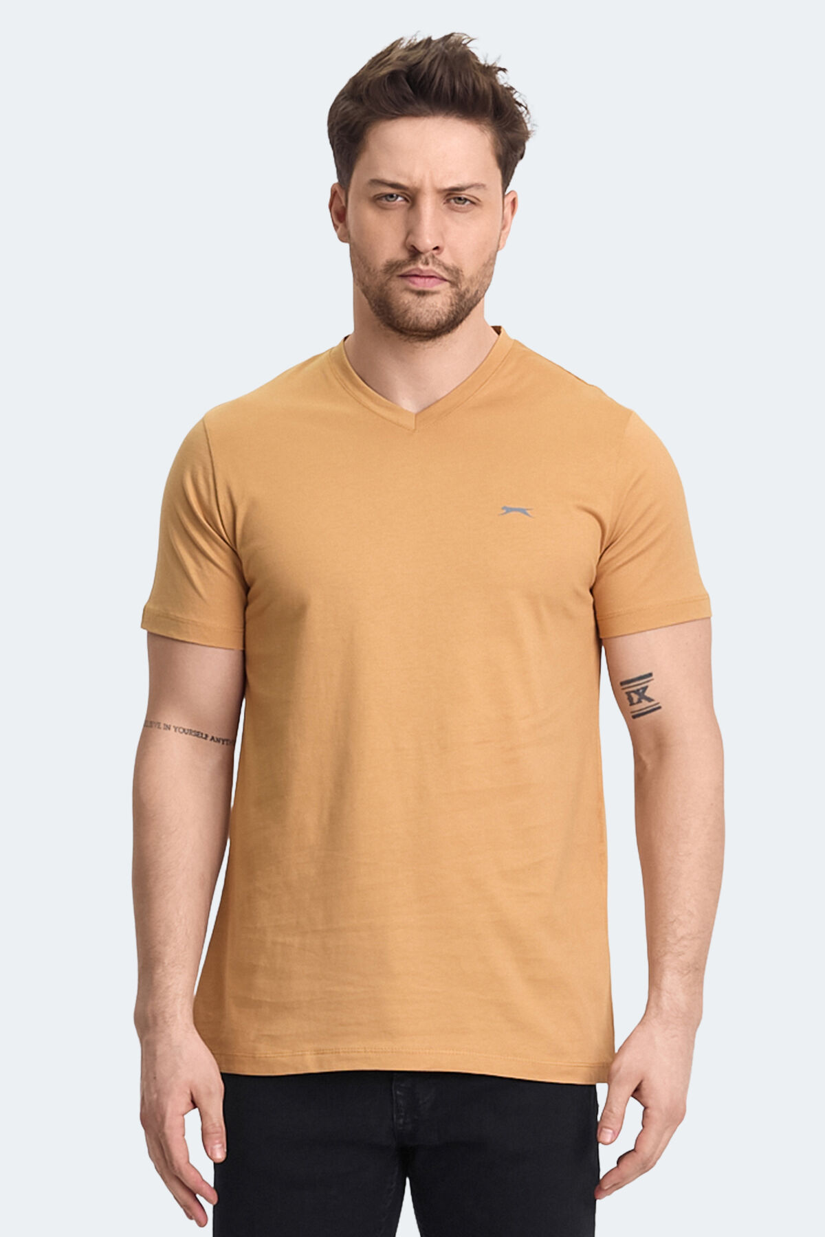 Slazenger RIVALDO IN Erkek V Yaka Hardal Tişört