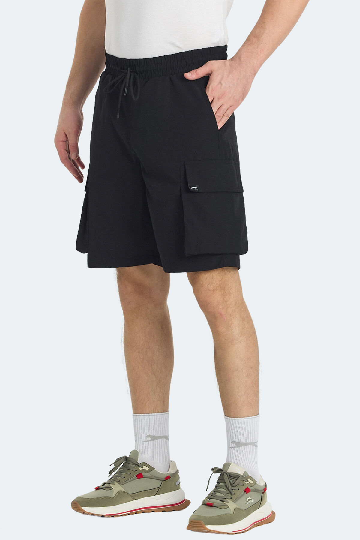 Slazenger RODYA Erkek Cepli Kargo Siyah Şort