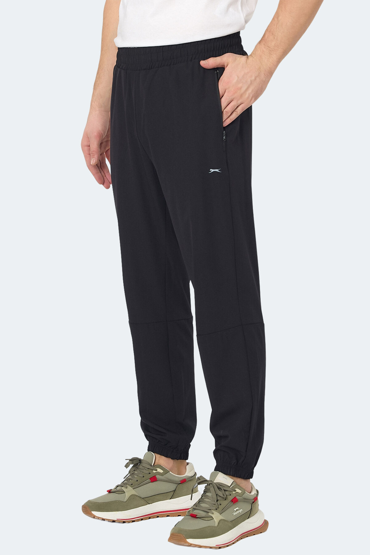 Slazenger RUSLAN Erkek Fermuar Cepli Siyah Eşofman Altı