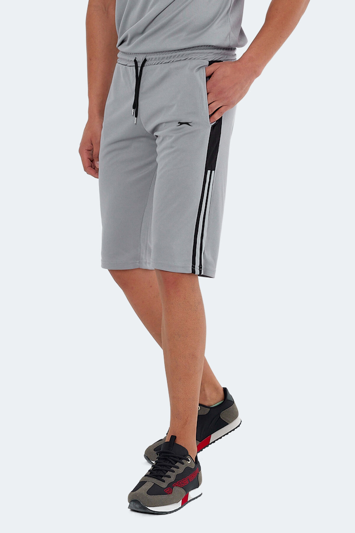Slazenger SAKI IN Erkek Cepli Kapri Gri Şort