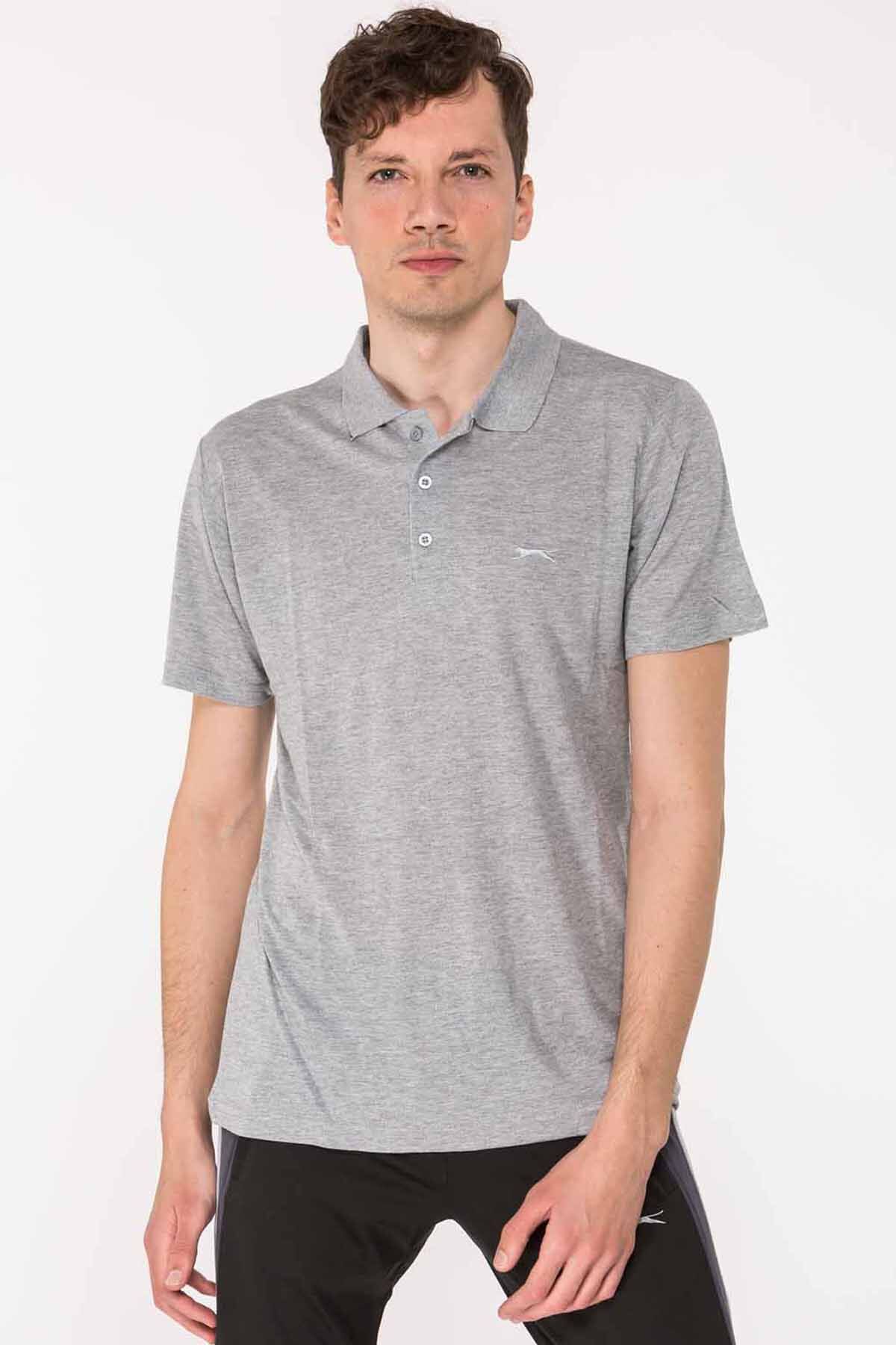 Slazenger SALVATOR Erkek Polo Yaka Gri Tişört