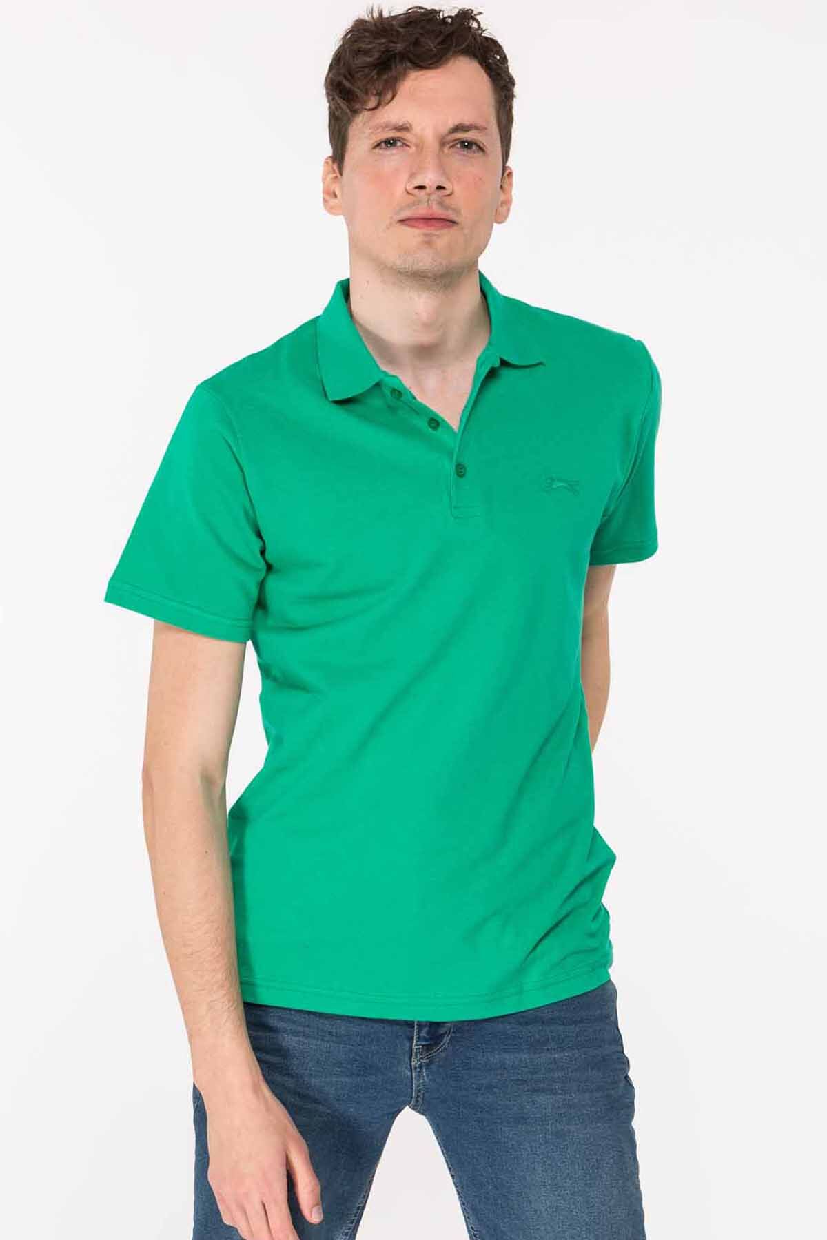 Slazenger SALVATOR Erkek Polo Yaka Yeşil Tişört