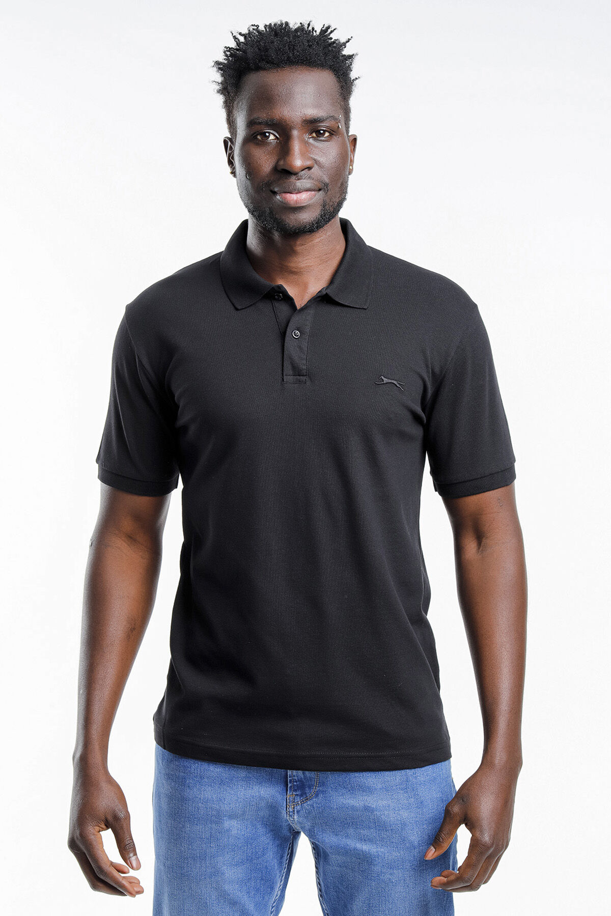 Slazenger SALVATOR IN Erkek Polo Yaka Siyah Tişört
