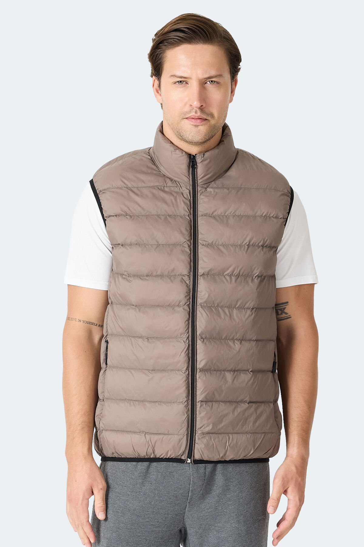 Slazenger BARROS Erkek Şişme Kahve Yelek