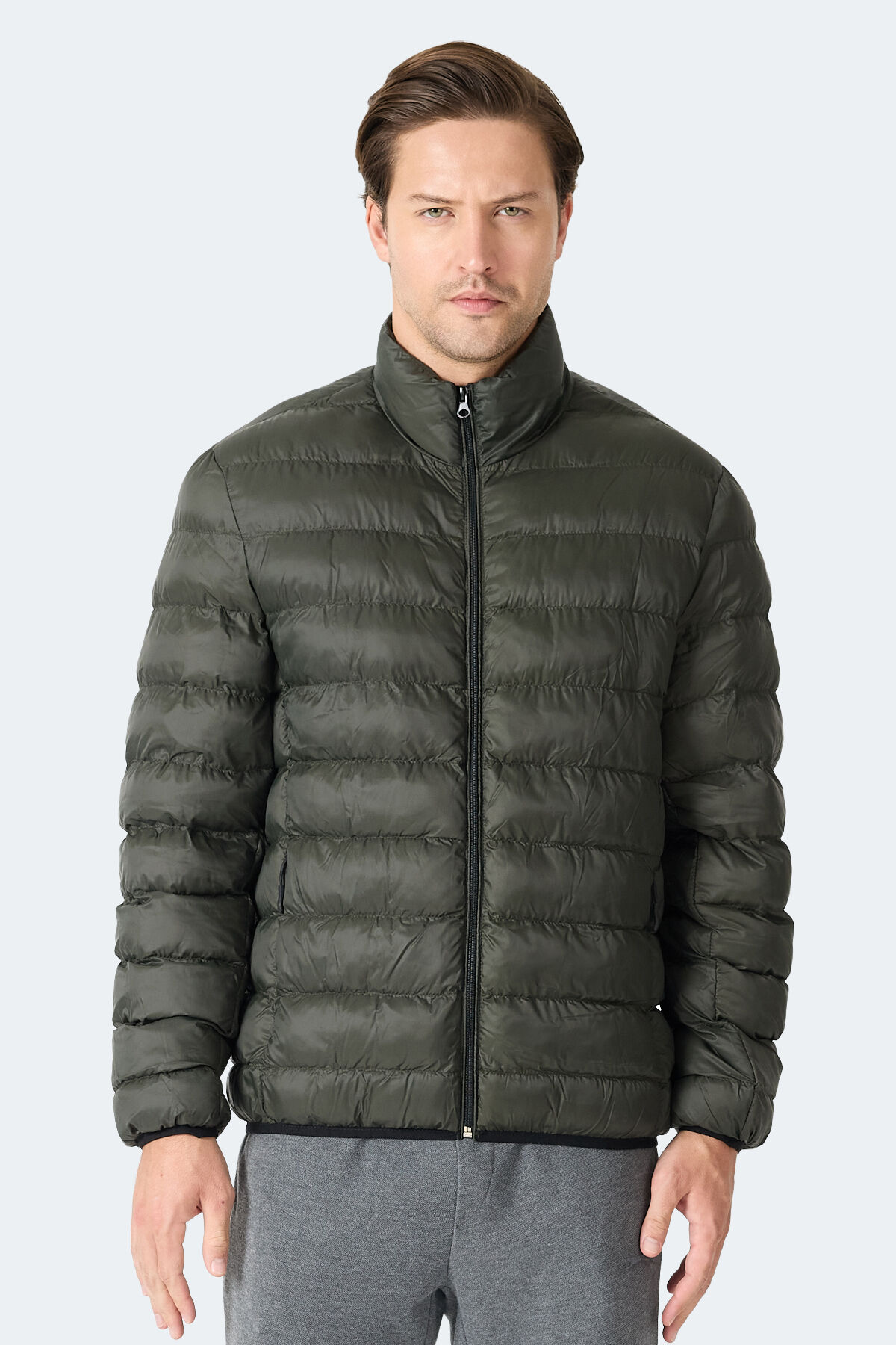 Slazenger BRAUM Erkek Şişme Haki Mont & Kaban