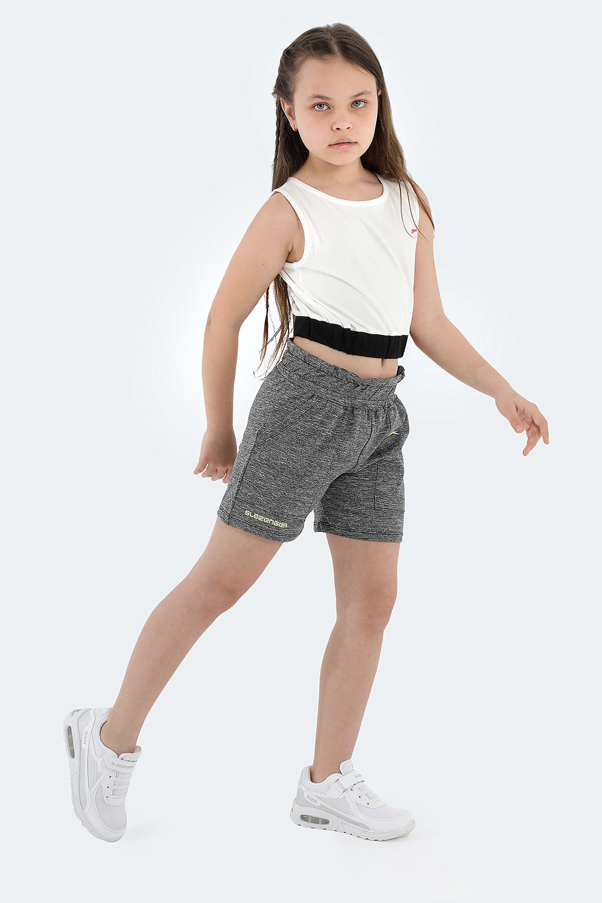 Slazenger DEVARAJ IN Kız Çocuk Cepli Koyu Gri Şort