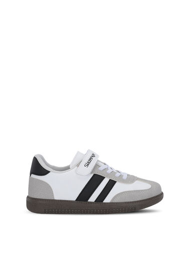 Slazenger DOLPHIN I Unisex Çocuk Cırt Cırtlı Beyaz / Siyah Günlük Spor Ayakkabısı - 1 Alana 1 Bedava