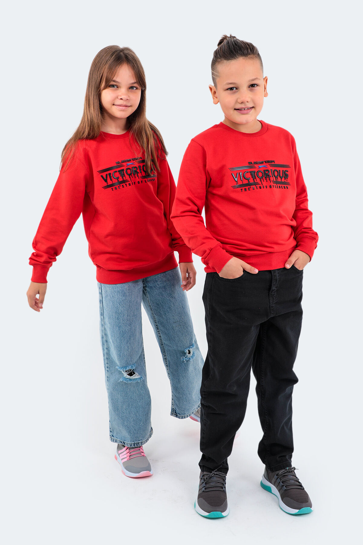 Slazenger DUNA IN Unisex Çocuk  Kırmızı Sweatshırt