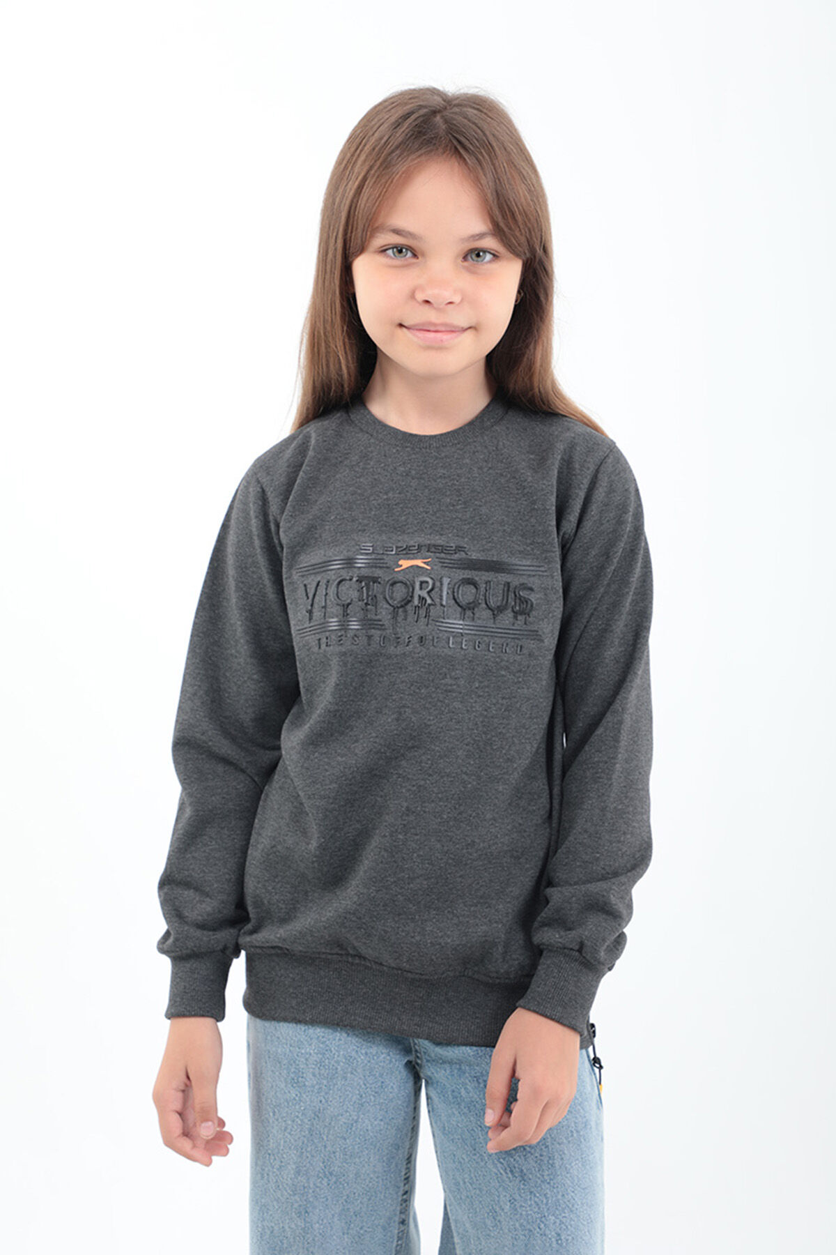 Slazenger DUNA IN Unisex Çocuk  Koyu Gri Sweatshırt