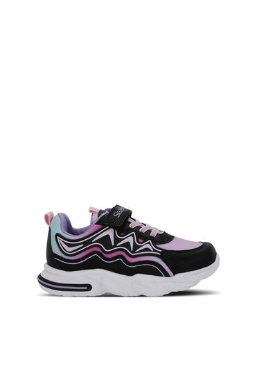 Slazenger EXPLORER I Kız Çocuk Cırt Cırtlı Siyah / Mor Günlük Spor Ayakkabısı - 1 Alana 1 Bedava
