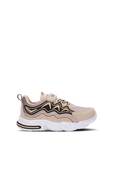 Slazenger EXPLORER I Unisex Çocuk Cırt Cırtlı Bej Günlük Spor Ayakkabısı - 1 Alana 1 Bedava